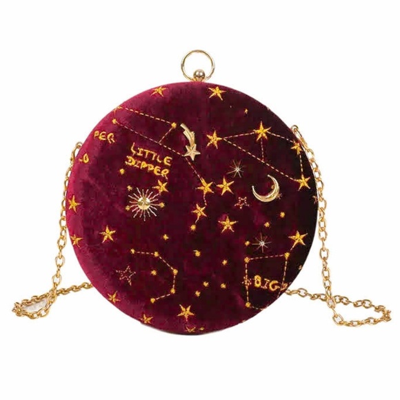 ‼️Velvet Little Dipper Embroidered Circular Purse - Picture 3 of 8